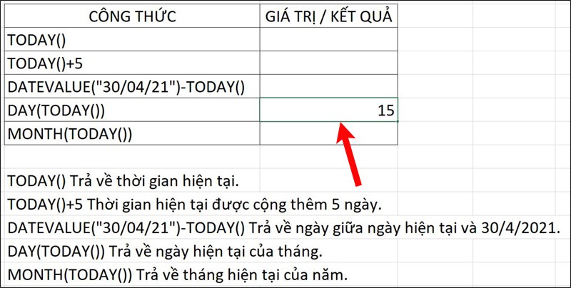 Nhấn Enter để hiển thị kết quả.